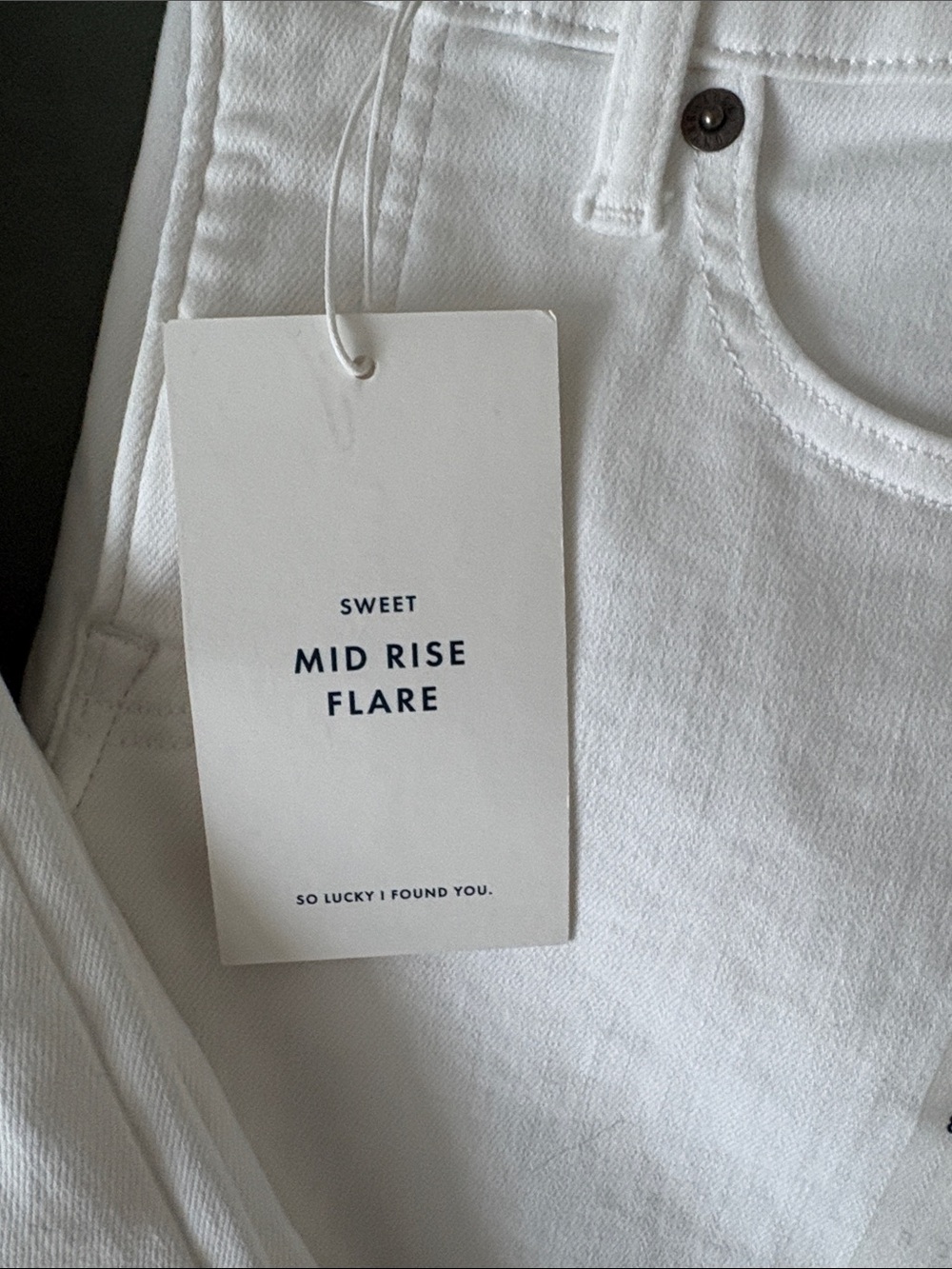 Mid Rise Flare White Women's Jeans - Picture 2 of 6